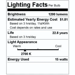 Bulbrite LED Light Bulb (772298) 7 Bulbrite LED Light Bulb (772298) -Light Bulbs Sales 772298 Lighting Facts Labelmd