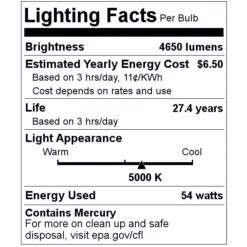 GE Fluorescent Light Bulb (80311) -Light Bulbs Sales 80311 Lighting Facts Labelmd
