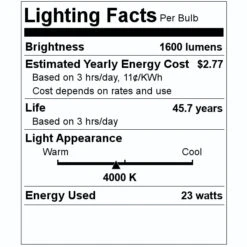 Sunlite LED Light Fixture (81037) -Light Bulbs Sales 81037 Lighting Facts Labelmd