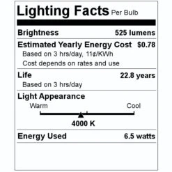 Halco LED Reflector Flood Retrofit (81164) -Light Bulbs Sales 81164 Lighting Facts Labelmd
