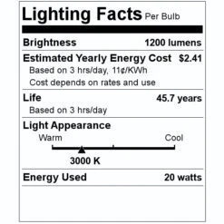 Sunlite LED Light Fixture (81278) -Light Bulbs Sales 81278 Lighting Facts Labelmd
