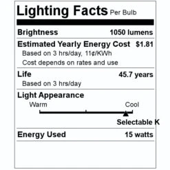 Sunlite LED Light Fixture (87783) -Light Bulbs Sales 87783 Lighting Facts Labelmd