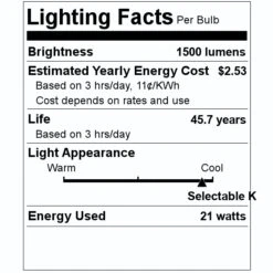 Sunlite LED Fixture (88689) -Light Bulbs Sales 88689 Lighting Facts Labelmd