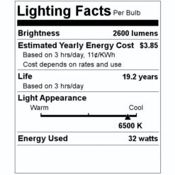 Feit Electric Light Bulb (2 Pack) (90639) -Light Bulbs Sales 90639 Lighting Facts Labelmd